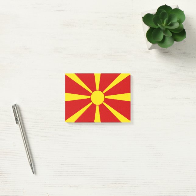 Bloco De Notas Bandeira da Macedônia do Norte (Escritótio)