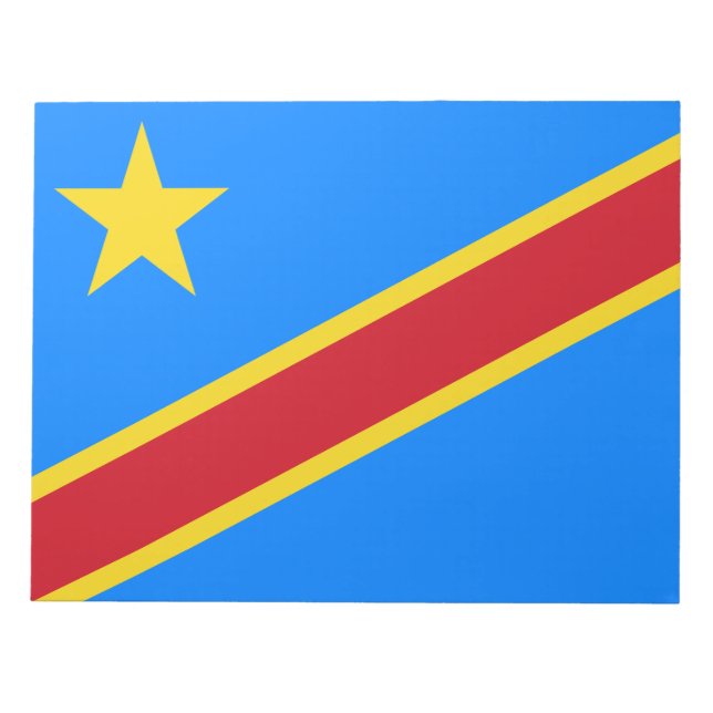 Bloco De Notas Bandeira da RDC (República Democrática do Congo) (Frente)