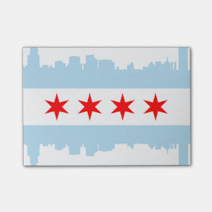 Bloco De Notas Bandeira da skyline de Chicago