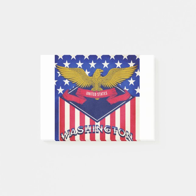 Bloco De Notas Bandeira de Washington EUA (Frente)