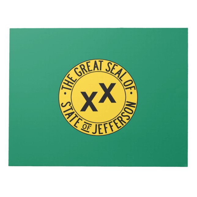 Bloco De Notas Bandeira do Estado americano proposto de Jefferson (Frente)