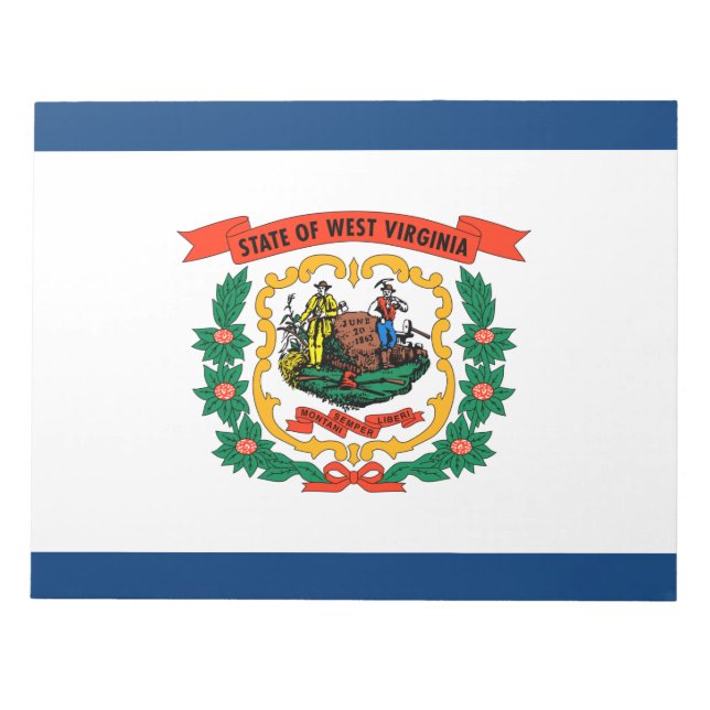 Bloco De Notas Bandeira do Estado da Virgínia Ocidental (Frente)