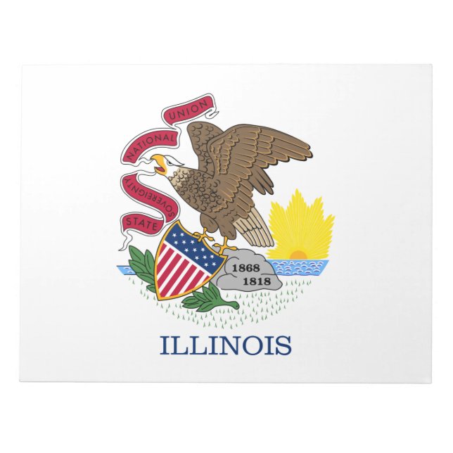 Bloco De Notas Bandeira do Estado de Illinois (Frente)