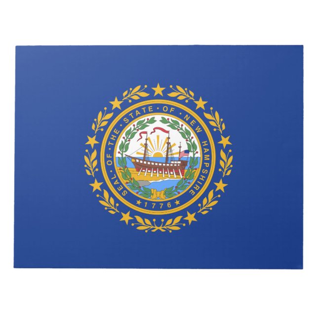 Bloco De Notas Bandeira do Estado de New Hampshire (Frente)