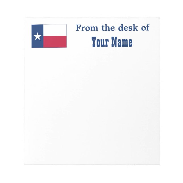 Bloco De Notas Bandeira do Estado do Texas (Frente)