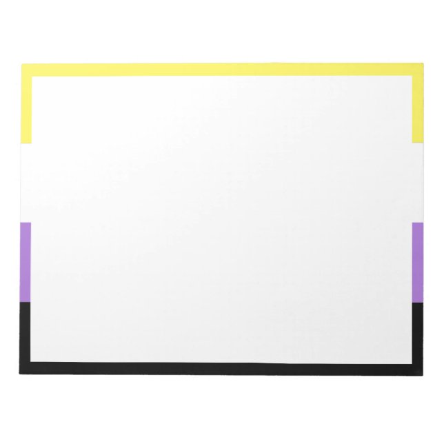 Bloco De Notas Bandeira do Orgulho Não Binário (Frente)