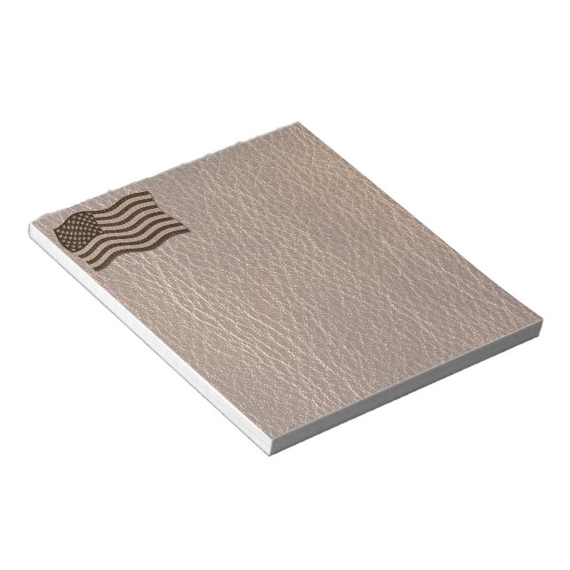 Bloco De Notas Bandeira dos EUA com Aparência de Couro (Inclinado)