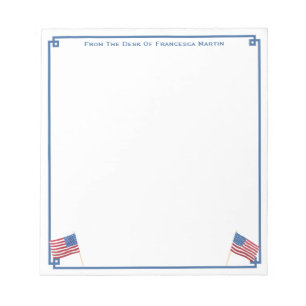 Bloco De Notas Bandeira dos EUA Patriótico Americano Personalizad
