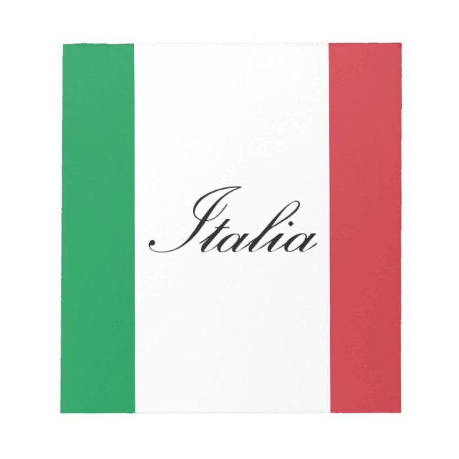 Bloco De Notas Bandeira italiana - Bandeira da Itália - Itália (Frente)
