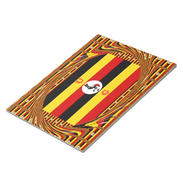 Bloco De Notas Bandeira Nacional do Uganda (Inclinado)