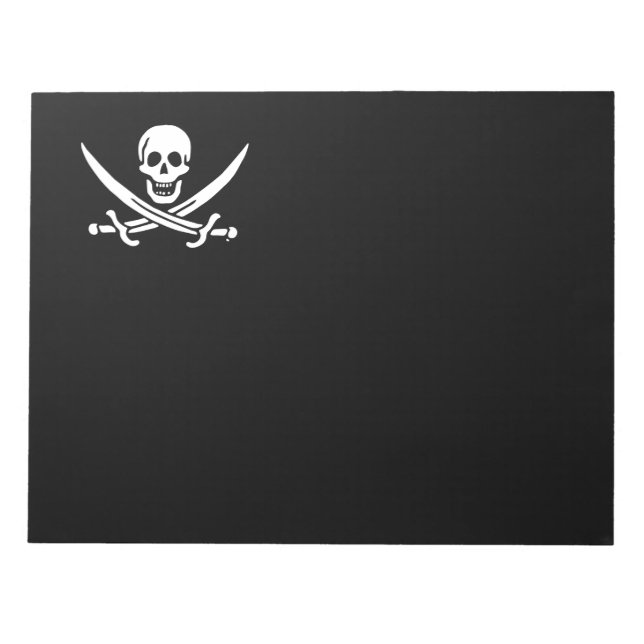 Bloco De Notas Bandeira pirata de Jolly roger (Frente)
