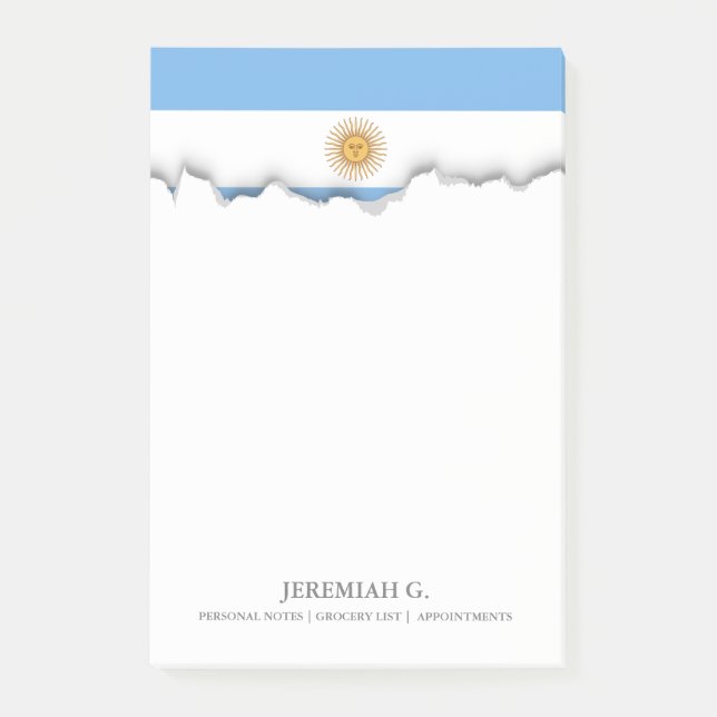 Bloco De Notas Bandeira tradicional de Argentina (Frente)