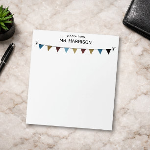 Bloco De Notas Bandeiras de Bunting Rústicas para Professor ou Tr