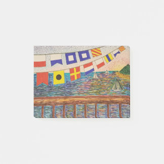 Bloco De Notas Bandeiras de sinal náutico do feliz aniversario