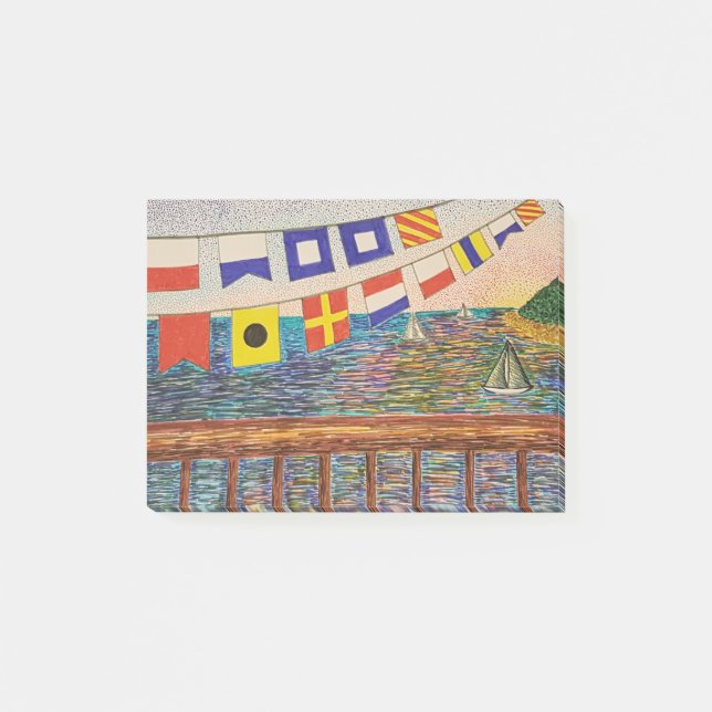 Bloco De Notas Bandeiras de sinal náutico do feliz aniversario (Frente)