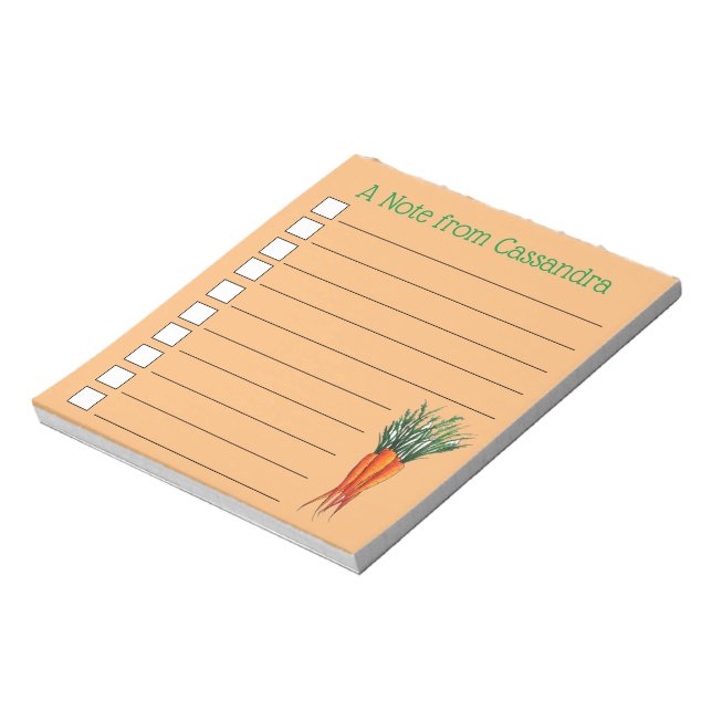 Bloco De Notas Bando de Carrots Orange Vegetable Veggie Garden (Invertido)