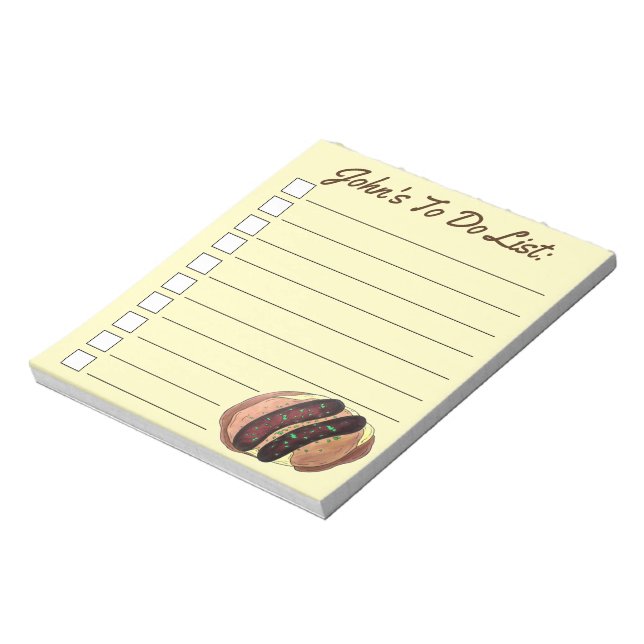 Bloco De Notas Banguecoque e Mash Sausage Batatas britânicas Comi (Invertido)