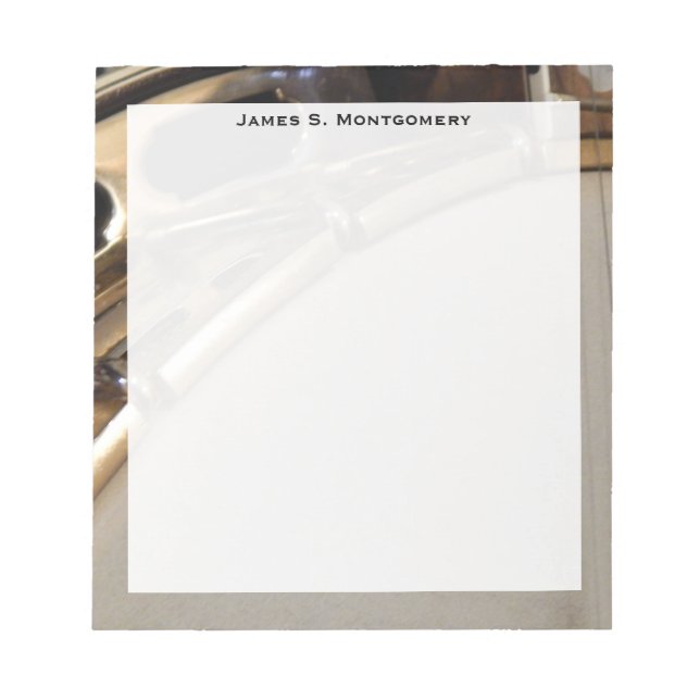 Bloco De Notas Banjo Branco e Dourado Monogram Music (Frente)