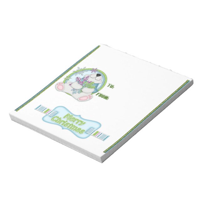 Bloco De Notas Bar de Urso Polar de Natal (Invertido)