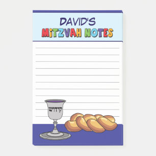 Bloco De Notas Bar Mitzvah Azul Personalizado