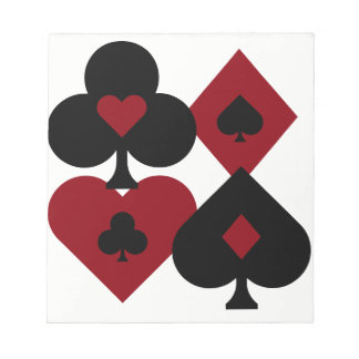 Bloco De Notas Baralho de Cartas de Poker Red & Black