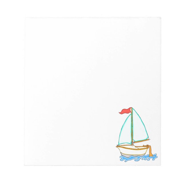 Bloco de Notas Barco à Vela Colorido 1 (Frente)