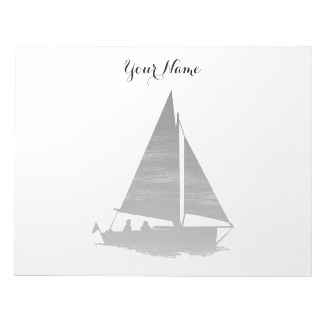 Bloco De Notas Barco à vela estilo Letterpress (Frente)