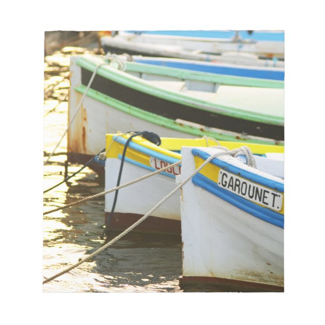 Bloco De Notas Barcos de pesca provençais típicos pintados em (Frente)