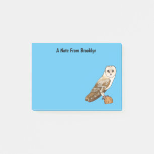 Bloco De Notas Barn owl bird cartoon illustration
