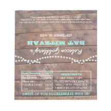Barnwood Lights Teal Bat Mitzvah Candy Wrappers