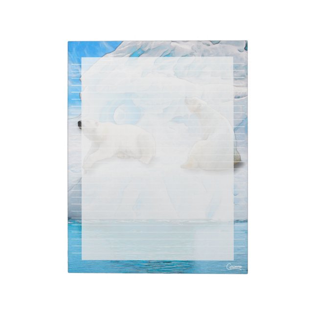 Bloco De Notas Barras Glaciares Vinculadas - Notepad De 11" x 8,5 (Invertido)