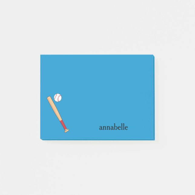Bloco De Notas Baseball Bat com Ball Personalize (Frente)