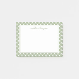 Bloco De Notas Basic Gingham Sage Green Border