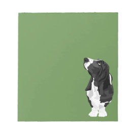 Bloco De Notas Basset Hound preto e branco