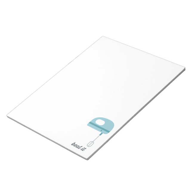 Bloco De Notas Bata | Bateria De Cozinha Azul (Inclinado)