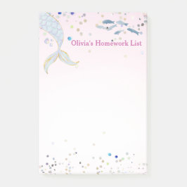 Bloco De Notas Bateria De Sereia Com Glitter Whimsical Sob O Mar