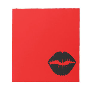 Bloco De Notas Batom vermelho e preto