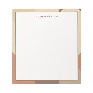 Bloco De Notas Bauhaus Terracota Bege Personalizado Abstrato