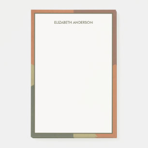 Bloco De Notas Bauhaus Terracota Verde Abstrato Personalizado