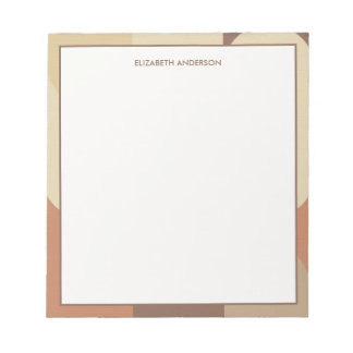 Bloco De Notas Bauhaus Terracotta Beige Abstract Personalized