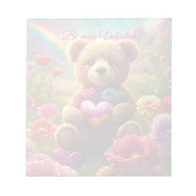 Bloco De Notas Be mine Valentine Teddy 1 (Frente)