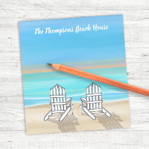 Bloco De Notas Beach House Blue Ocean Personalizado