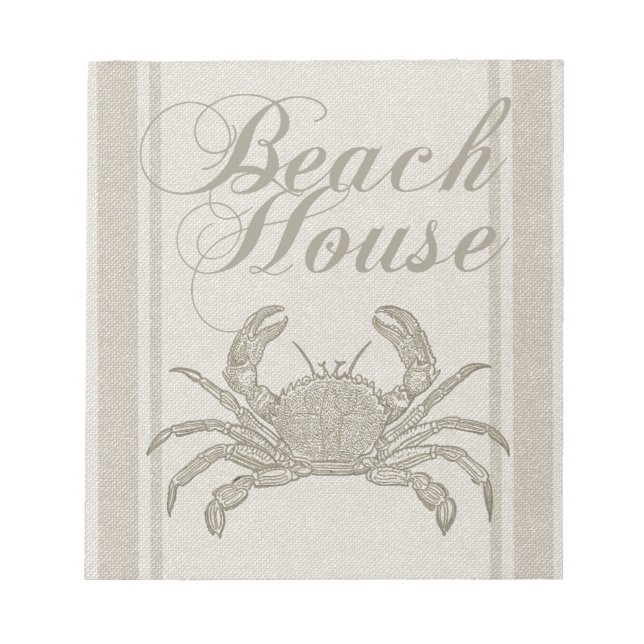 Bloco De Notas Beach House Crab Seashore (Frente)