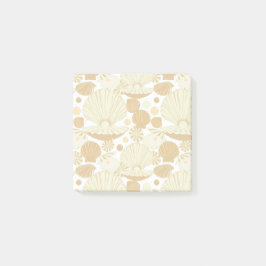 Bloco De Notas Beach Seashells Beige and White