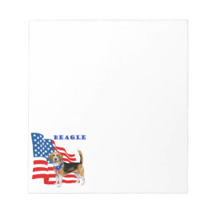 Bloco De Notas Beagle com Bandeira Americana