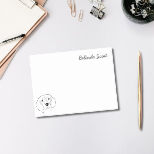 Bloco De Notas Beagle Lover Simples Black & White Dog Personaliza
