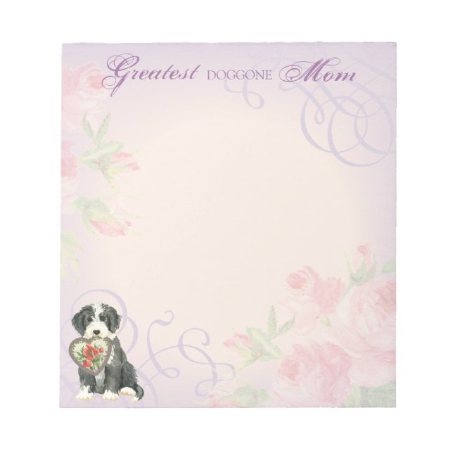 Bloco De Notas Beardie Heart Mom (Frente)