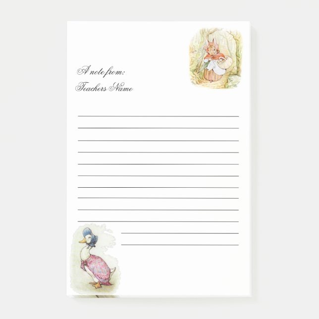 Bloco De Notas Beatrix Potter,Jemima Puddle Duck Sra. Rabbit (Frente)