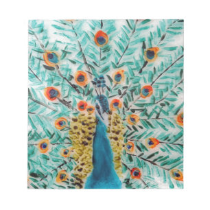 Bloco De Notas Beautiful Emerald Green Turquoise Peacock