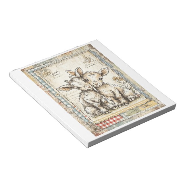 Bloco De Notas Bebê Adorável Caprina Papel de Carta (Inclinado)